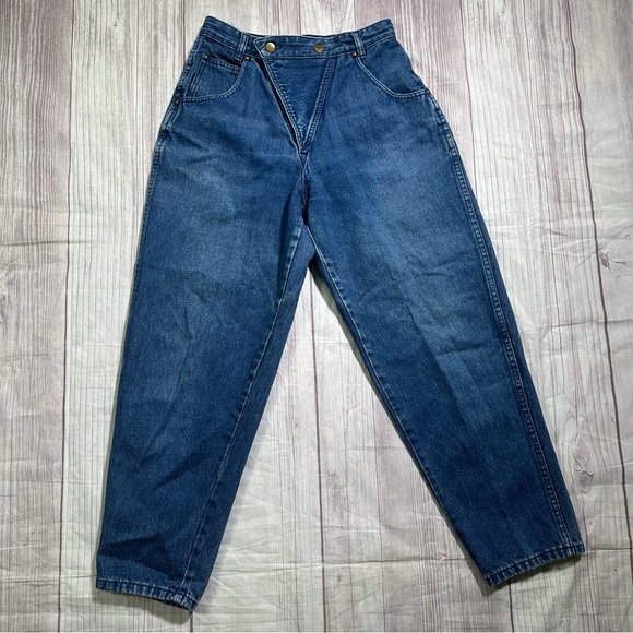 Women’s Vintage Western Style Front Flap Cropped High Waisted Denim Jeans - Picture 1 of 8